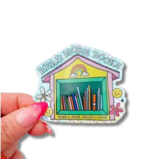 Library Reading Sticker Little Library Read More Books Sticker – Little District Books