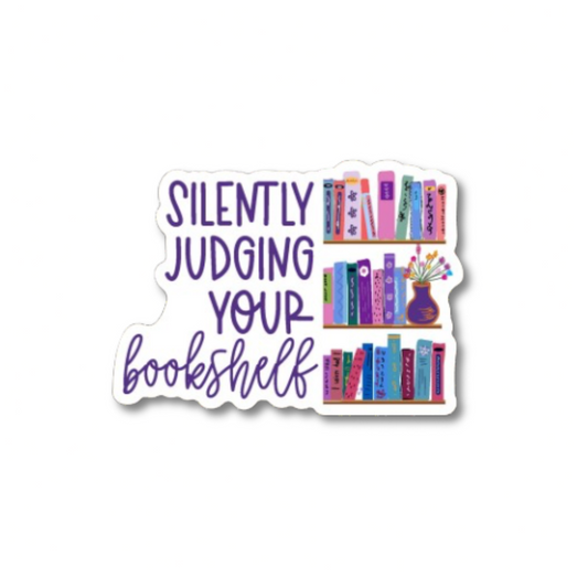 Silently Judging Your Bookshelf Sticker