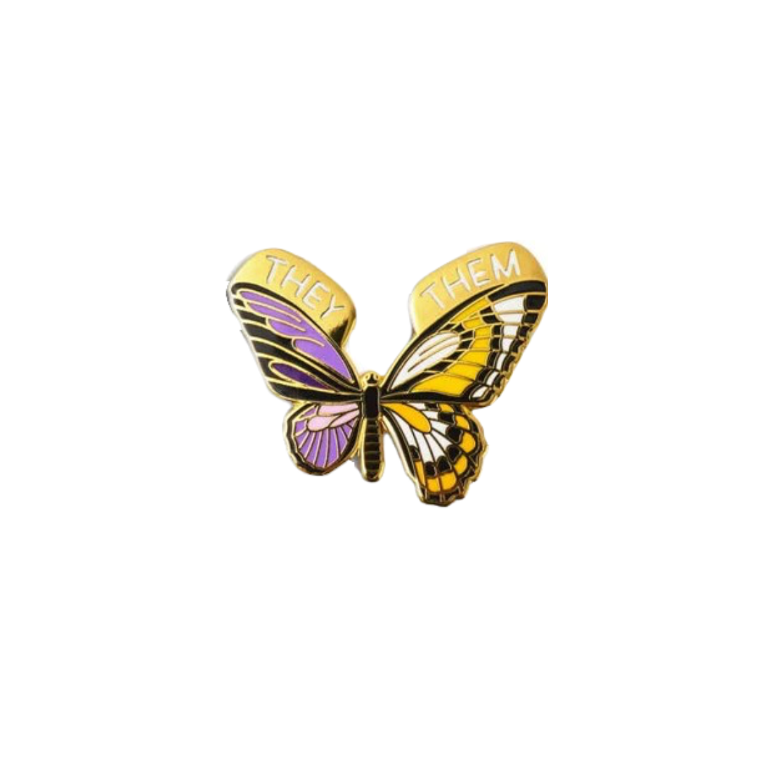 They/Them Butterfly Pin