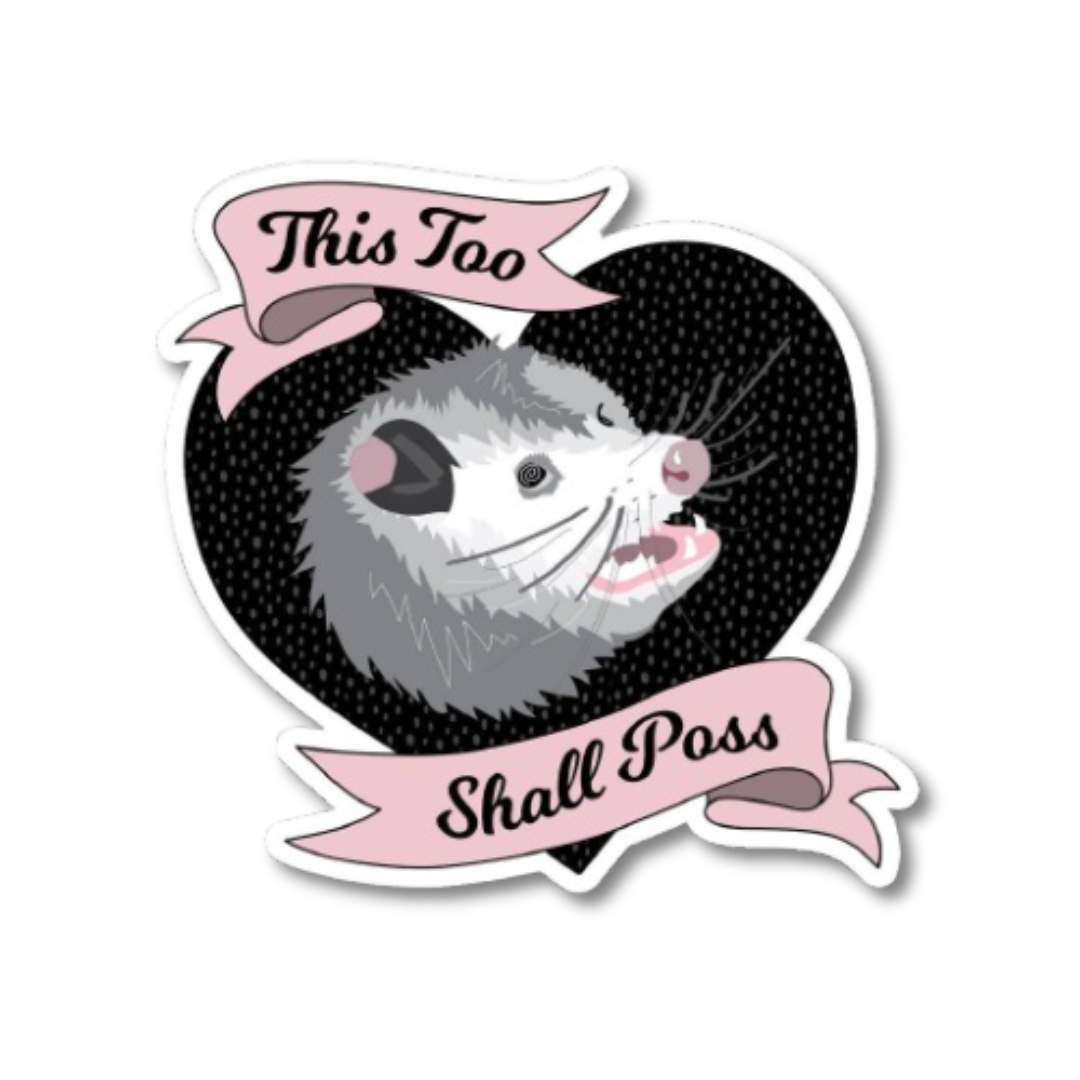 This Too Shall Pass Possum Sticker