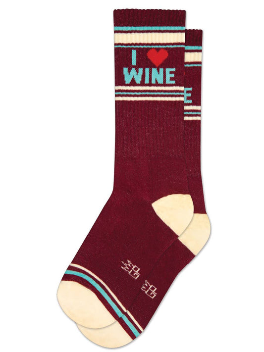 I Love Wine Crew Socks