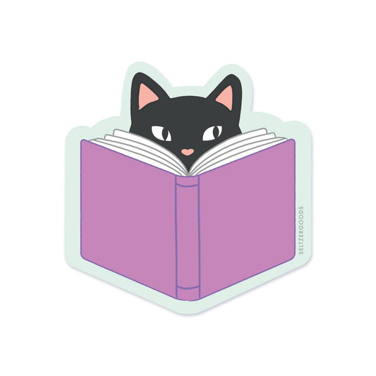 Reading Cat Sticker